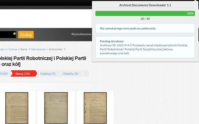 Archival Documents Downloader chrome extension