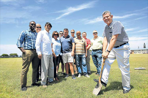 Grens Primary principal Jan Brand at the sod-turning of the new R100-million Grens Primary and Prep schools. The event was attended by architect and principal agent Vino Preethrajh, officials from the departments of education and public works and building contractor Dewing Construction Picture: SINO MAJANGAZA