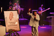 Brenda Mtambo pays tribute to fellow musician Gloria Bosman during her memorial service held at Soweto Theatre, Jabulani Soweto.