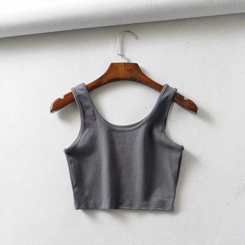 Sportvest dames buitenlandse handel zomer super sexy U-hals slank kort sneldrogend, ideaal voor sport en actieve bezigheden.