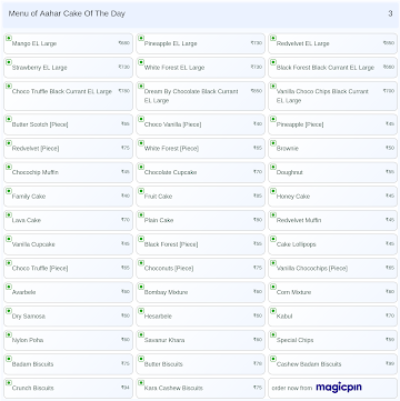 Aahar Cake Of The Day menu 