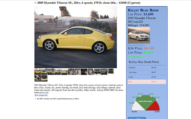 Kelley Blue Book for Craigslist