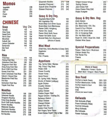 China Suburb-1 menu 
