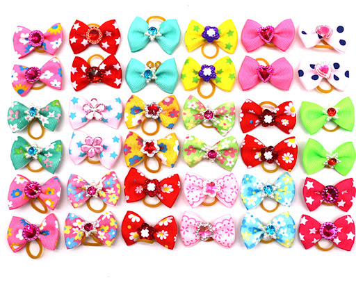 Title 2, Pet bow head flower dog rubber band accessories...