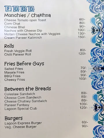 Cafe Lagoon menu 