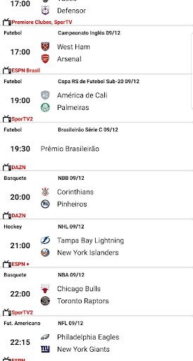 Esportes na TV - Guia de Programação - v1.0