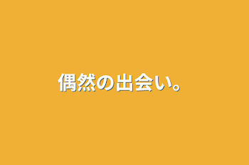 偶然の出会い。