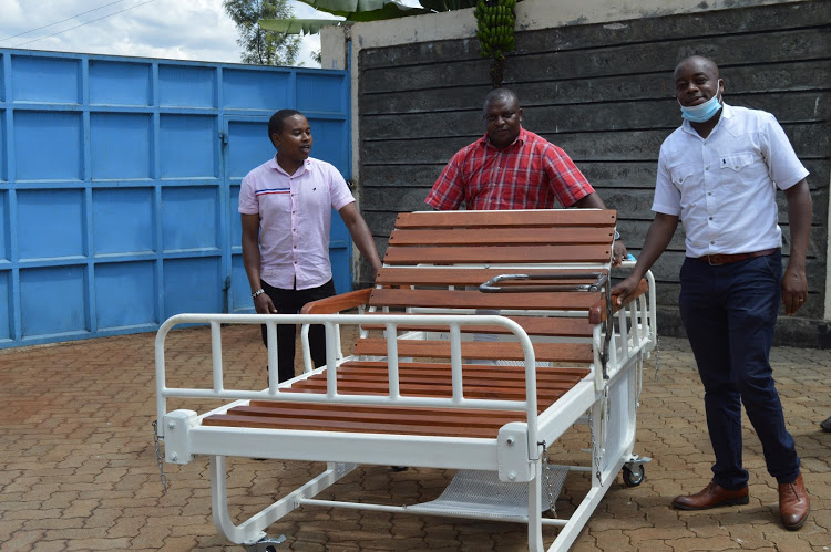 INVENTION: The Intensive Care Unit bed under construction.