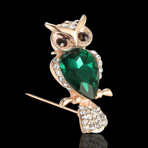 Title 4, Alloy Brooch Diamond-studded Animal Owl, a styl...