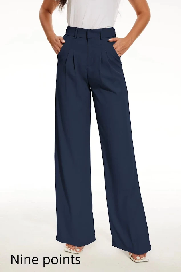 Casual broek met hoge taille en wijde pijpen met zakken, ideaal voor comfort en stijl in het dagelijks leven.
