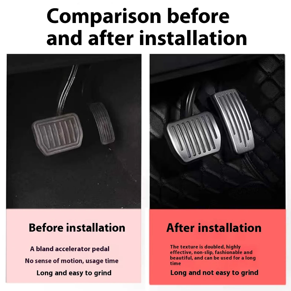 Model33 Y Aluminium anti-slip gaspedaal en rempedaal voor auto's. Verbeterd de controle en veiligheid tijdens het rijden. Optimaliseer uw rijervaring