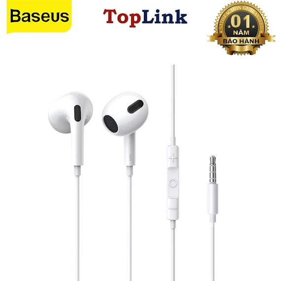 Tai Nghe Có Dây Có Mic Baseus Encok 3.5Mm Lateral In - Ear Wired Earphone H17 Cho Điện Thoại, Máy Tính