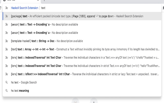 Haskell Search Extension chrome extension