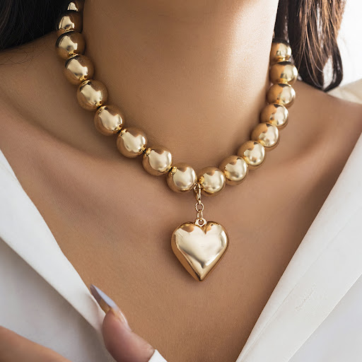 Title 13, Exaggerated Big Round Bead Punk Short Necklace ...
