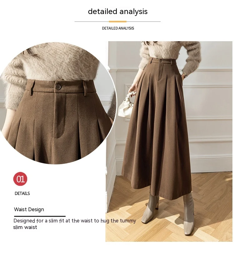 Gonna lunga a vita alta da donna, ampia e svasata, stile A, per un look elegante e femminile, perfetta per ogni occasione, comfort e stile assicurati