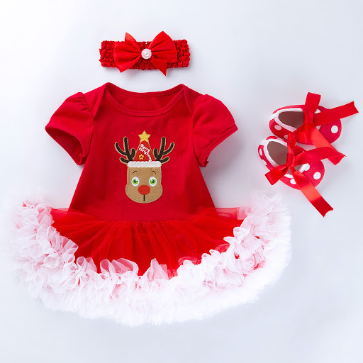 Title 5, Baby Short Sleeve Cartoon Romper Mesh Dress, br...