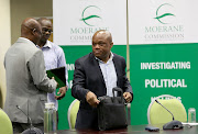 ANC deputy secretary Mluleki Ndobe, ANC chairperson Sihle Zikalala and ANC general secretary Super Zuma at the Moerane Commission.