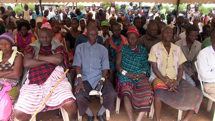 Melikubwa residents witness the launch of water project in Mackinnon, Kinango subcounty