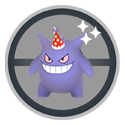 Imagem de Gengar de chapéu de festa – Ícone do Brilhante ativado