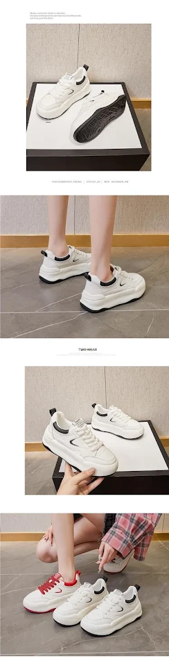 Scarpe Sportive Casual da Donna con Plateau Rialzo. Aumenta l'altezza con stile e comfort per l'uso quotidiano.