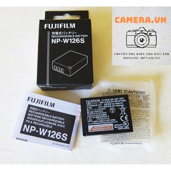 Pin Fujifilm Np - W126S Cho Máy X - H1 X - Pro3 X - T3 X - T2 X - T30 X - T20 X - T200 X - T100 X - E3 X - A7 X - A5 X100V X100F