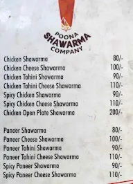 Poona Shawarma Company menu 1