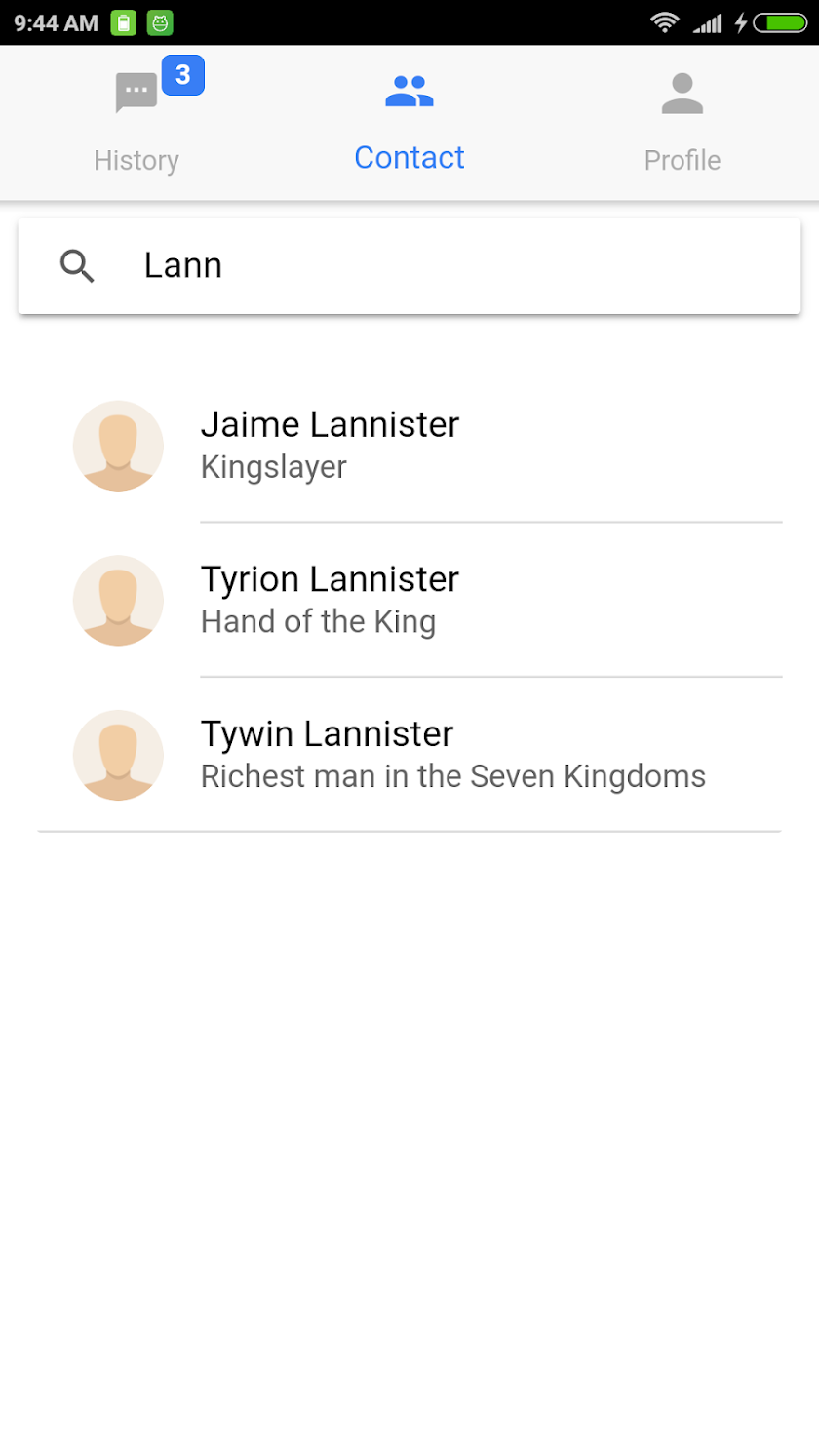Temple Chat for Ionic 2 Screen 1