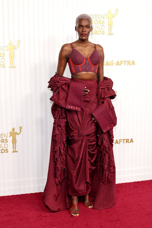 Sheila Atim on the red carpet of the Annual Screen Actors Guild Awards at Fairmont Century Plaza.