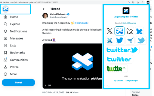 LogoSwap: Twitter X Logo Changer