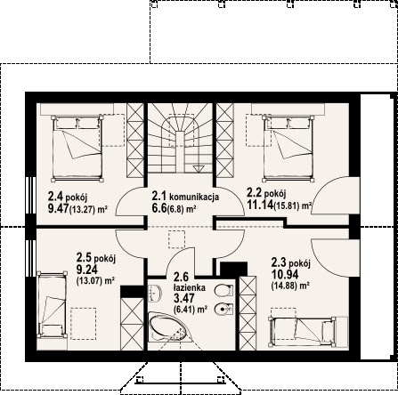 Zdjęcie rzutu Rzut poddasza projektu domu