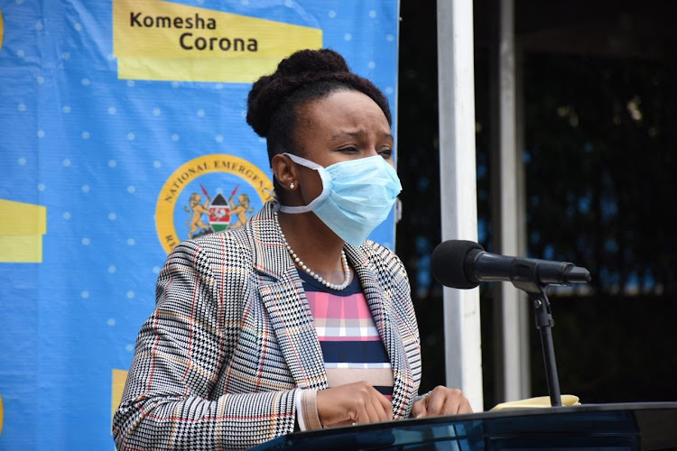 Health CAS Dr Mercy Mwangangi gives daily updates on Covid-19 situation in the country at Afya House on Thursday, April 23, 2020.