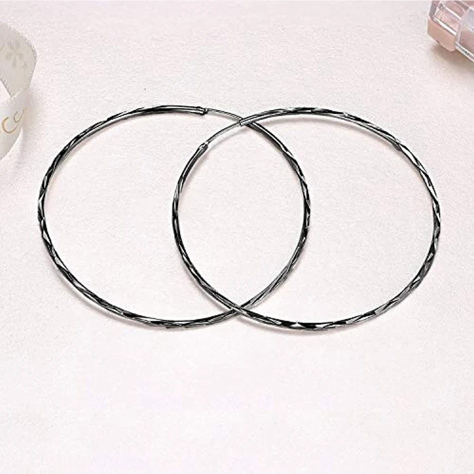 Sterling Silber Creolen Ohrringe für Damen, 20mm, klassisch und elegant. Ideales Schmuck Geschenk für Frauen.