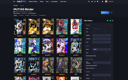 MUT.GG Binder Sync