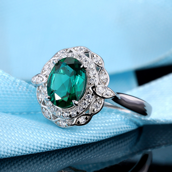 Anillo Esmeralda para Mujer Plata S925 Ajustable Joya Elegante Regalo Perfecto Diseño Abierto y Confort Ideal para Uso Diario