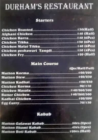 Durham's Restaurant menu 1