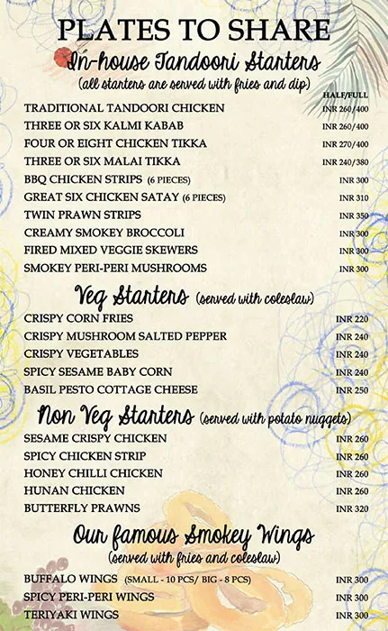 Bistro Claytopia menu 