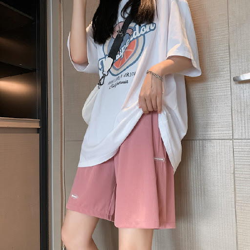 Title 3, Ice Silk Casual Wide-leg Shorts Women Summer Lo...