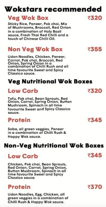 Wokstars menu 