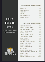 Tuskers menu 3