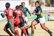 Babalwa Latsha of South Africa with ball possession during the Women's World Cup qualifier match between South Africa and Kenya at Bosman Stadium on August 17, 2019 in Brakpan, South Africa. 