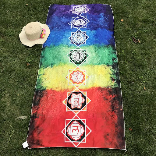 Title 2, Rectangle Rainbow Beach Towel Colorful Series. ...