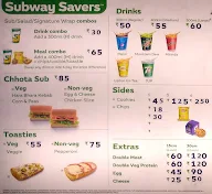 Subway menu 4