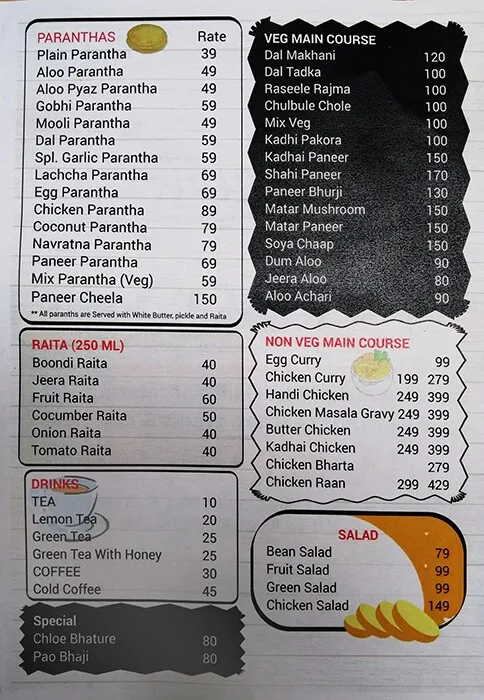 The Food Hut menu 