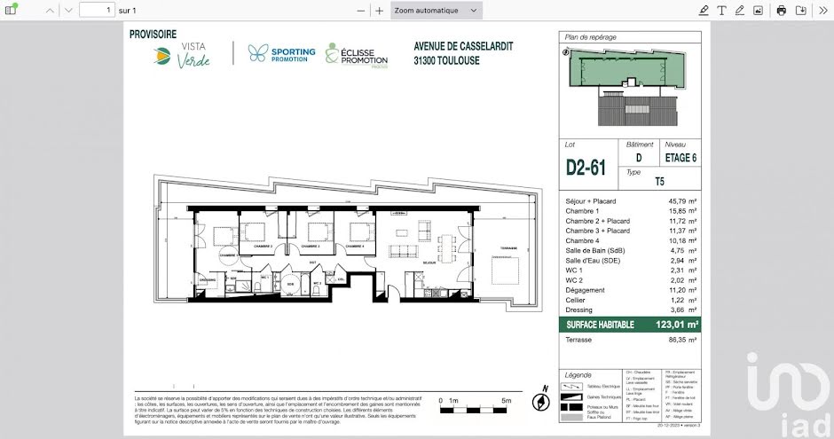 Vente appartement 6 pièces 123 m² à Toulouse (31000), 785 000 €