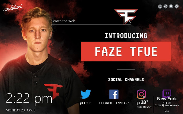 Tfue Twitch Streamer Social New Tab