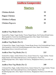 Andhra Gunpowder menu 1