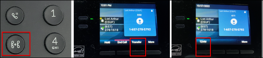 transfer button and transfer soft key