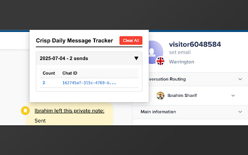 Crisp Chat Message Tracker