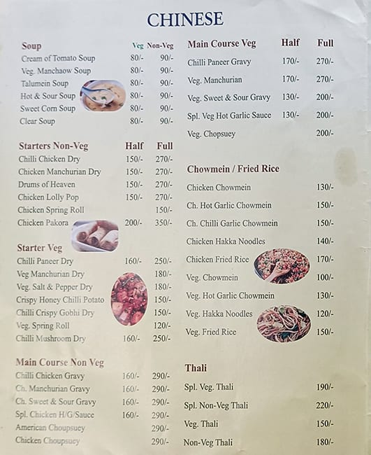 De Sethi's Pick-N-Carry menu 