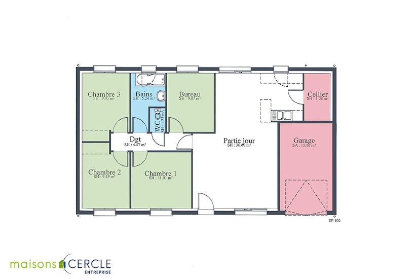  Vente Terrain + Maison - Terrain : 691m² - Maison : 90m² à Paray-le-Monial (71600) 